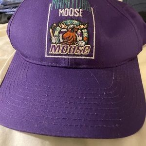 Purple Manitoba moose snap back hat
